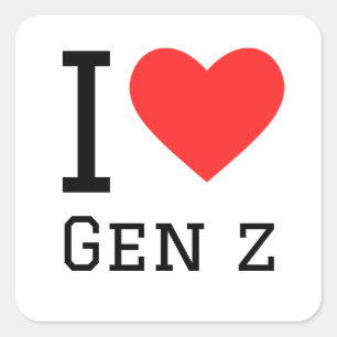 I love gen z square sticker