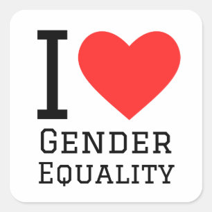 I love gender equality square sticker
