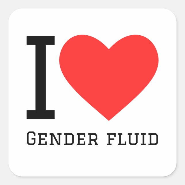 I love gender fluid square sticker (Front)