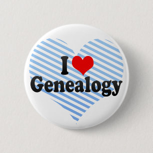 I Love Genealogy 6 Cm Round Badge