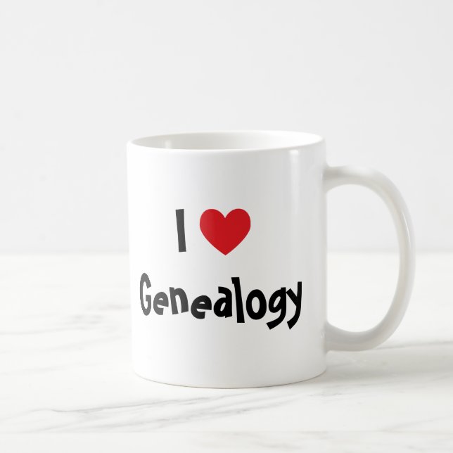 I Love Genealogy Coffee Mug (Right)