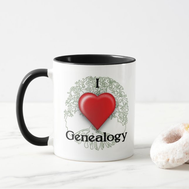I love Genealogy Custom Mug (With Donut)