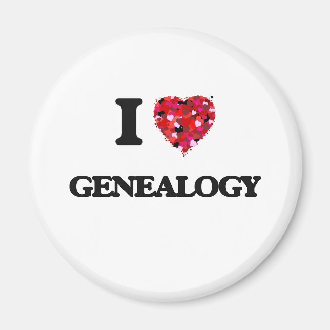 I Love Genealogy Magnet (Front)