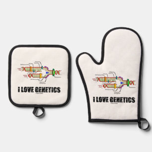 I Love Genetics DNA Replication Attitude Oven Mitt & Pot Holder Set
