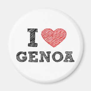 I Love Genoa Magnet