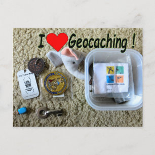 I Love Geocaching postcard: Open Cache Postcard