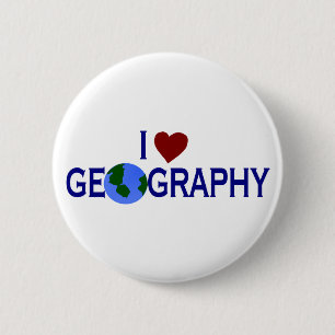 I Love Geography 6 Cm Round Badge
