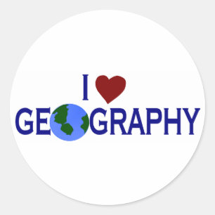 I Love Geography Classic Round Sticker