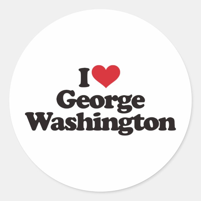I Love George Washington Classic Round Sticker (Front)