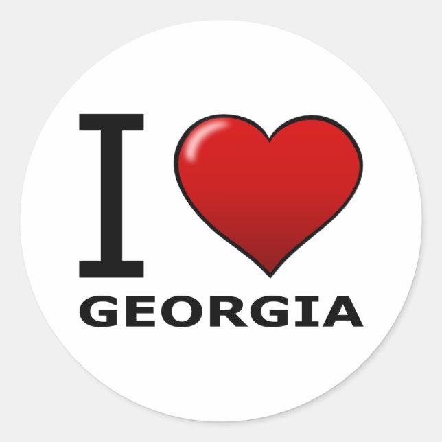 I LOVE GEORGIA CLASSIC ROUND STICKER (Front)