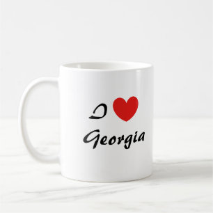 I Love Georgia Heart Typography Coffee Mug