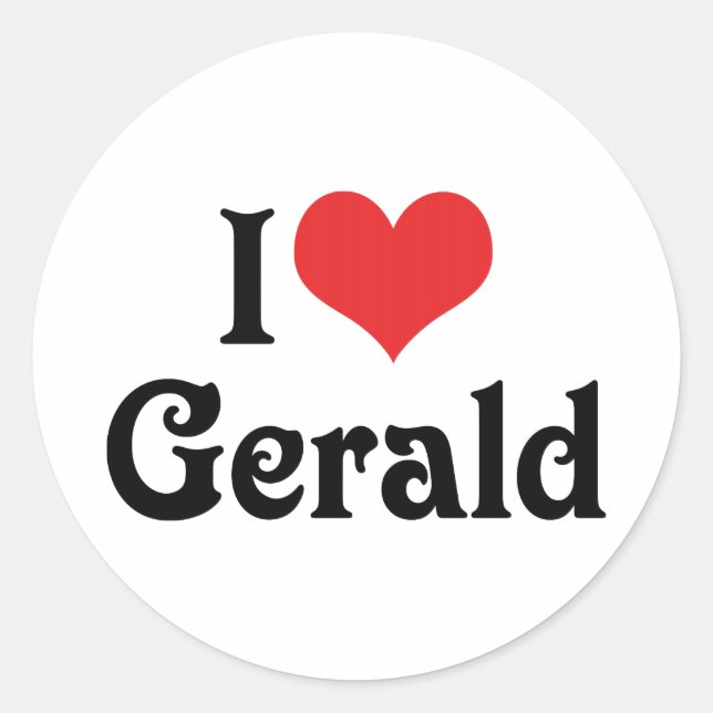 I Love Gerald Classic Round Sticker (Front)