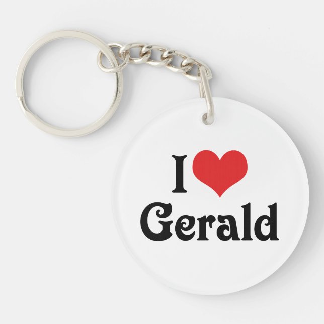 I Love Gerald Key Ring (Front)