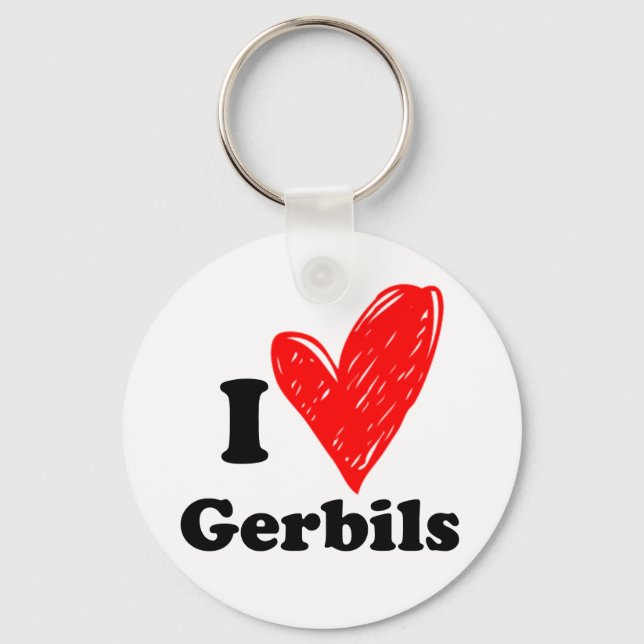 I love Gerbils Key Ring (Front)