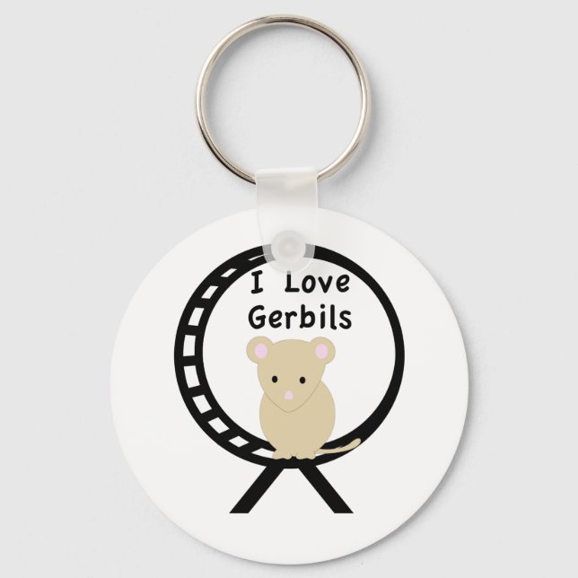 I Love Gerbils Key Ring (Front)