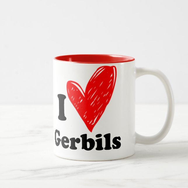 I love Gerbils Two-Tone Coffee Mug (Right)