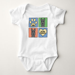 I Love German Shepherds Baby Bodysuit