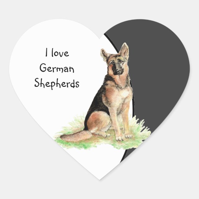 I love German Shepherds Dog, Pet with Heart Sticker (Front)