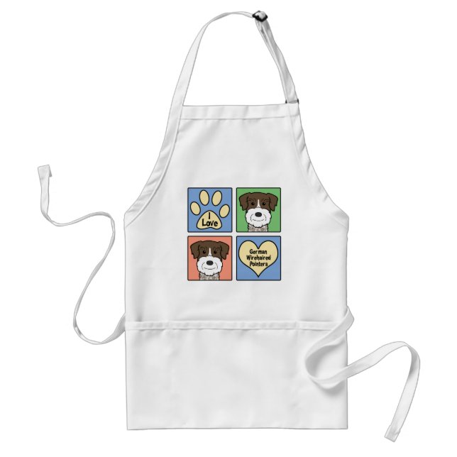 I Love German Wirehaired Pointers Standard Apron (Front)