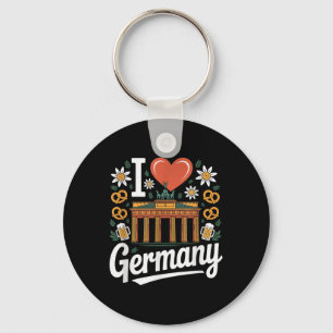 I Love Germany Bratwurst Pretzel Beer  Key Ring