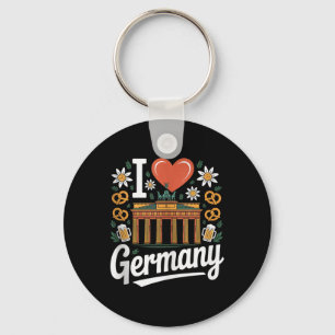 I Love Germany Bratwurst Pretzel Beer Tank Top  Key Ring
