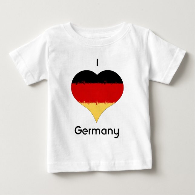 I Love Germany Grunge Heart Flag Design Baby T-Shirt (Front)