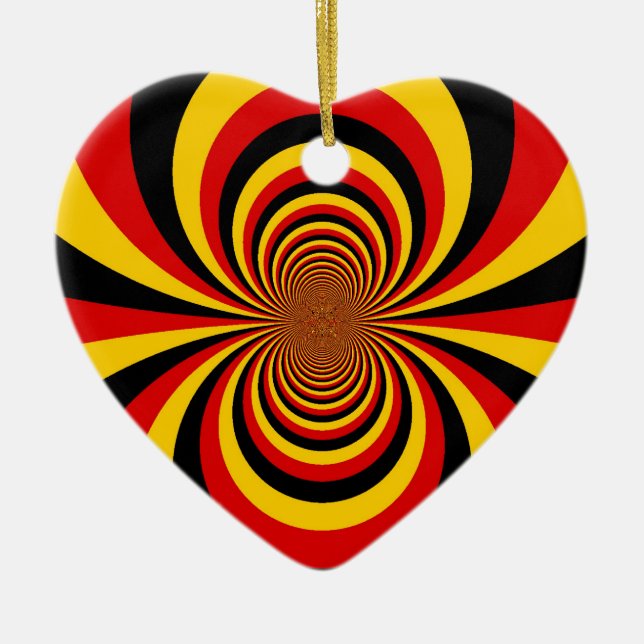 I Love Germany National Flag Colours Art Print Ceramic Ornament (Front)