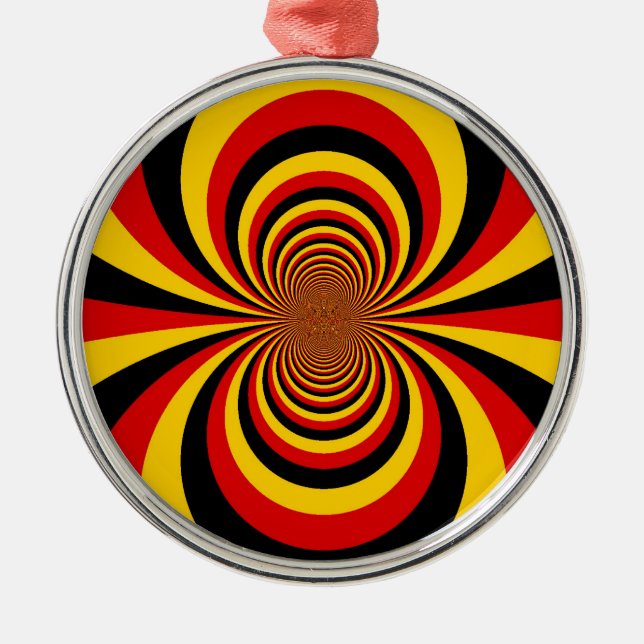 I Love Germany National Flag Colours Art Print Metal Ornament (Front)