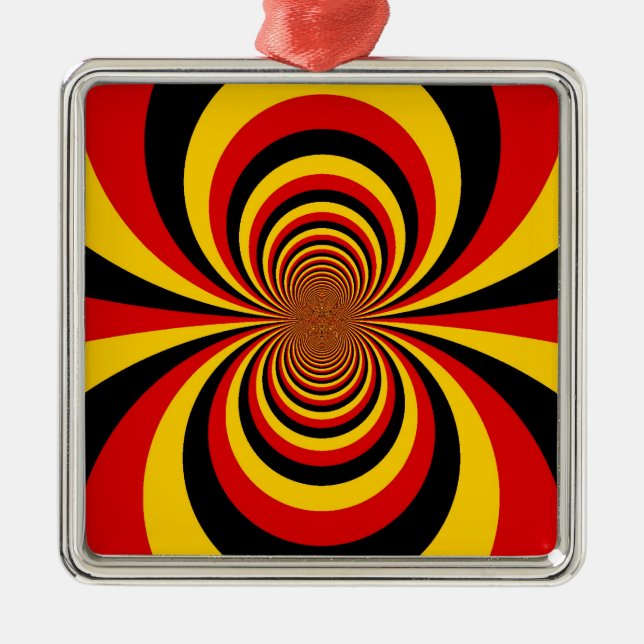 I Love Germany National Flag Colours Art Print Metal Ornament (Front)