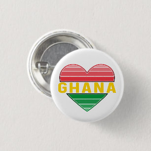 I Love Ghana, Ghanaian Heart 3 Cm Round Badge
