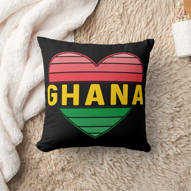 I Love Ghana, Ghanaian Heart Cushion (Blanket)