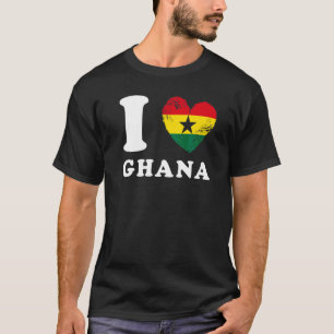 I Love Ghana Heart Flag Ghana T-Shirt
