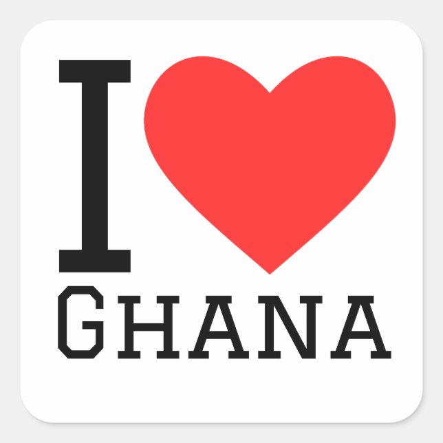 I love ghana square sticker (Front)