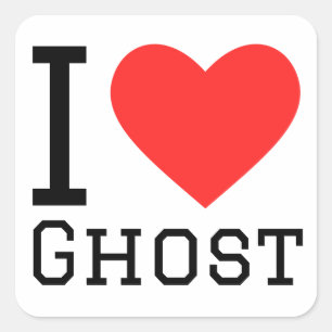 I love ghost square sticker