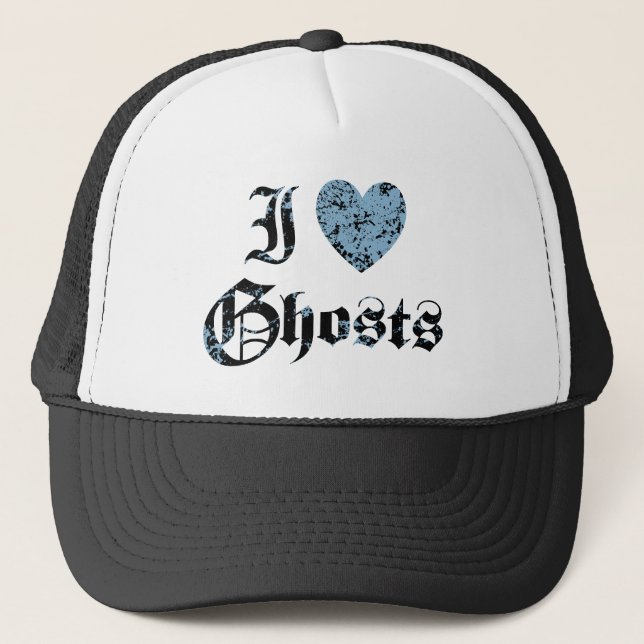 I Love Ghosts Trucker Hat (Front)