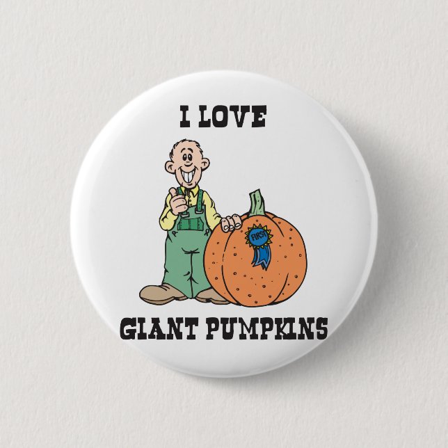 I Love Giant Pumpkins 6 Cm Round Badge (Front)