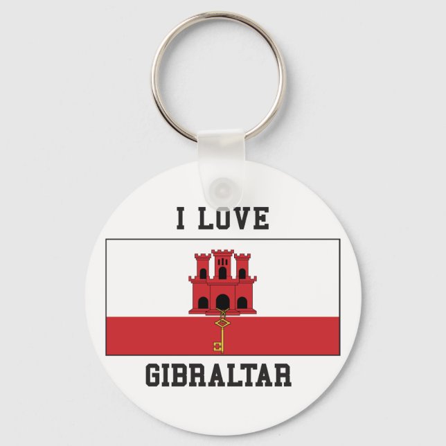 I Love Gibraltar Key Ring (Front)