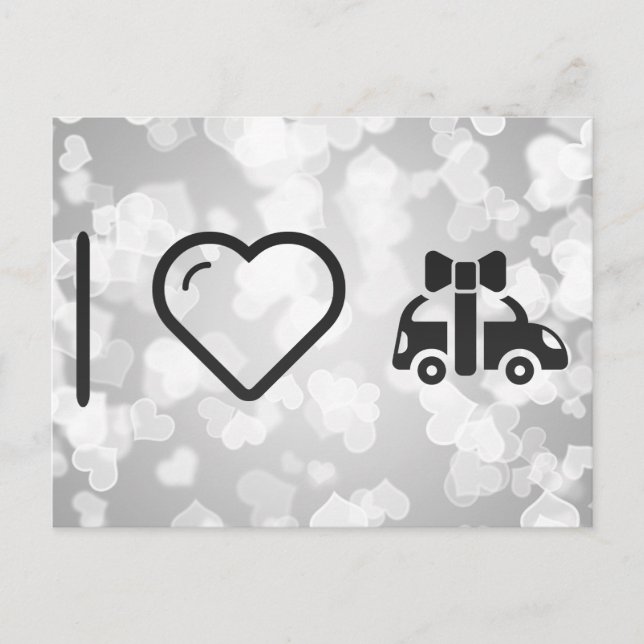 I Love Gift Cars Postcard (Front)