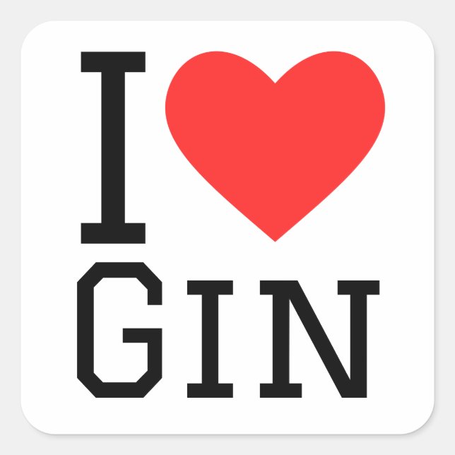 I love gin square sticker (Front)