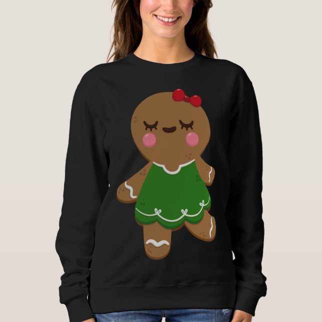 I Love Gingerbread Cookies Girls Christmas ' Holid Sweatshirt (Front)