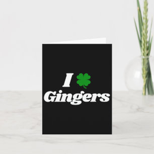 I Love Gingers Clover Shamrock St. Patrick's Day R Card