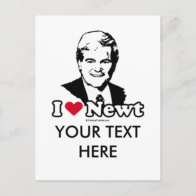 I Love Gingrich Postcard (Front)