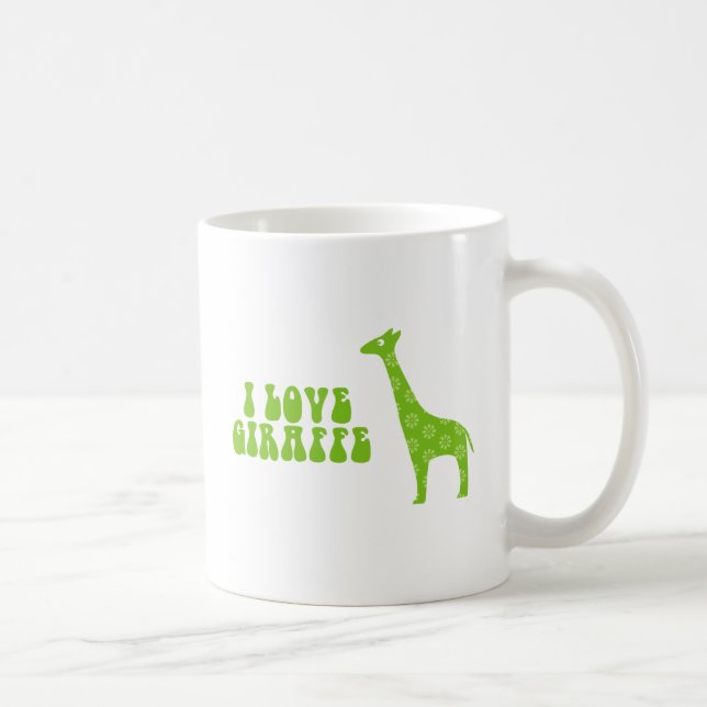 I Love Giraffe (Green) Coffee Mug (Right)