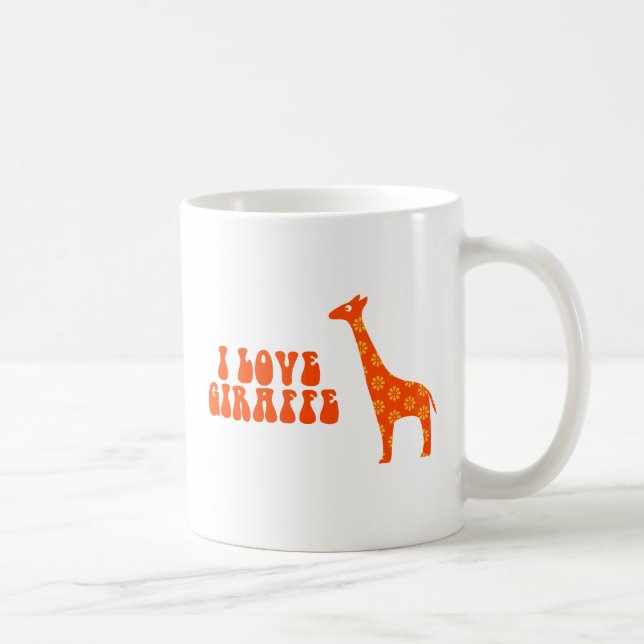 I Love Giraffe (Orange) Coffee Mug (Right)