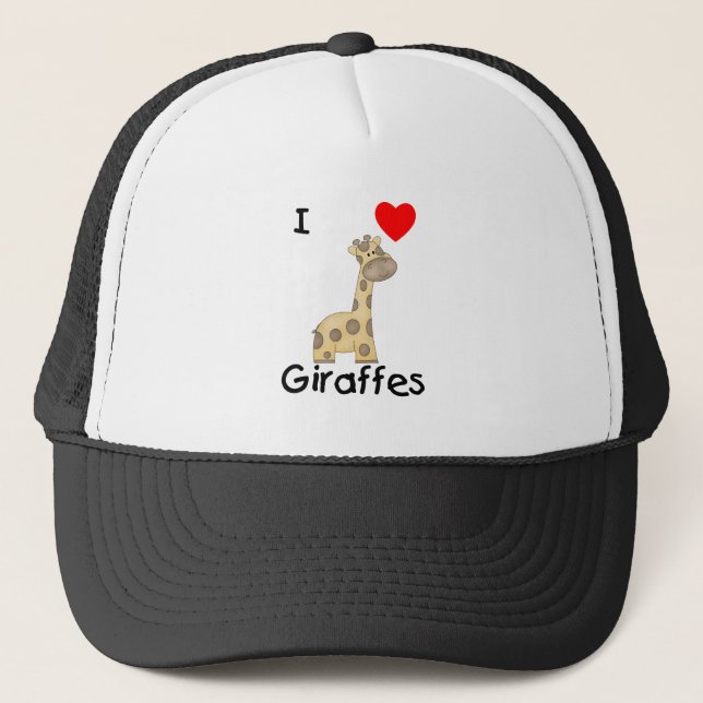 I Love Giraffes (2) Trucker Hat (Front)