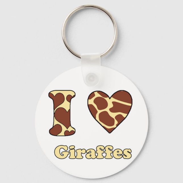 I love Giraffes Key Ring (Front)