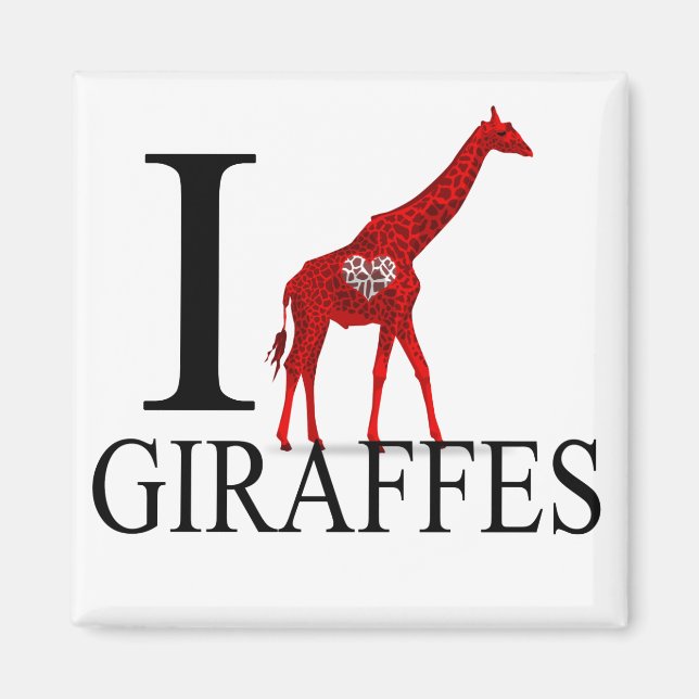 I Love Giraffes Magnets (Front)
