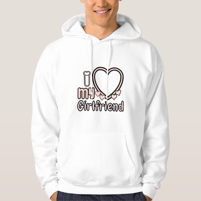 I Love Girlfriend Custom Hoodie (Front)