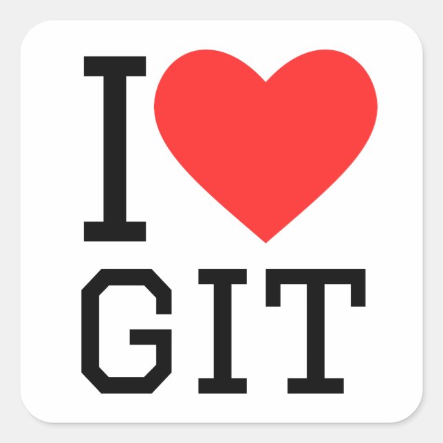 I love git square sticker (Front)