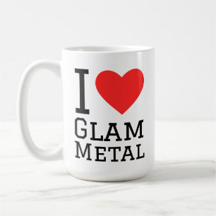 I love glam metal square sticker coffee mug